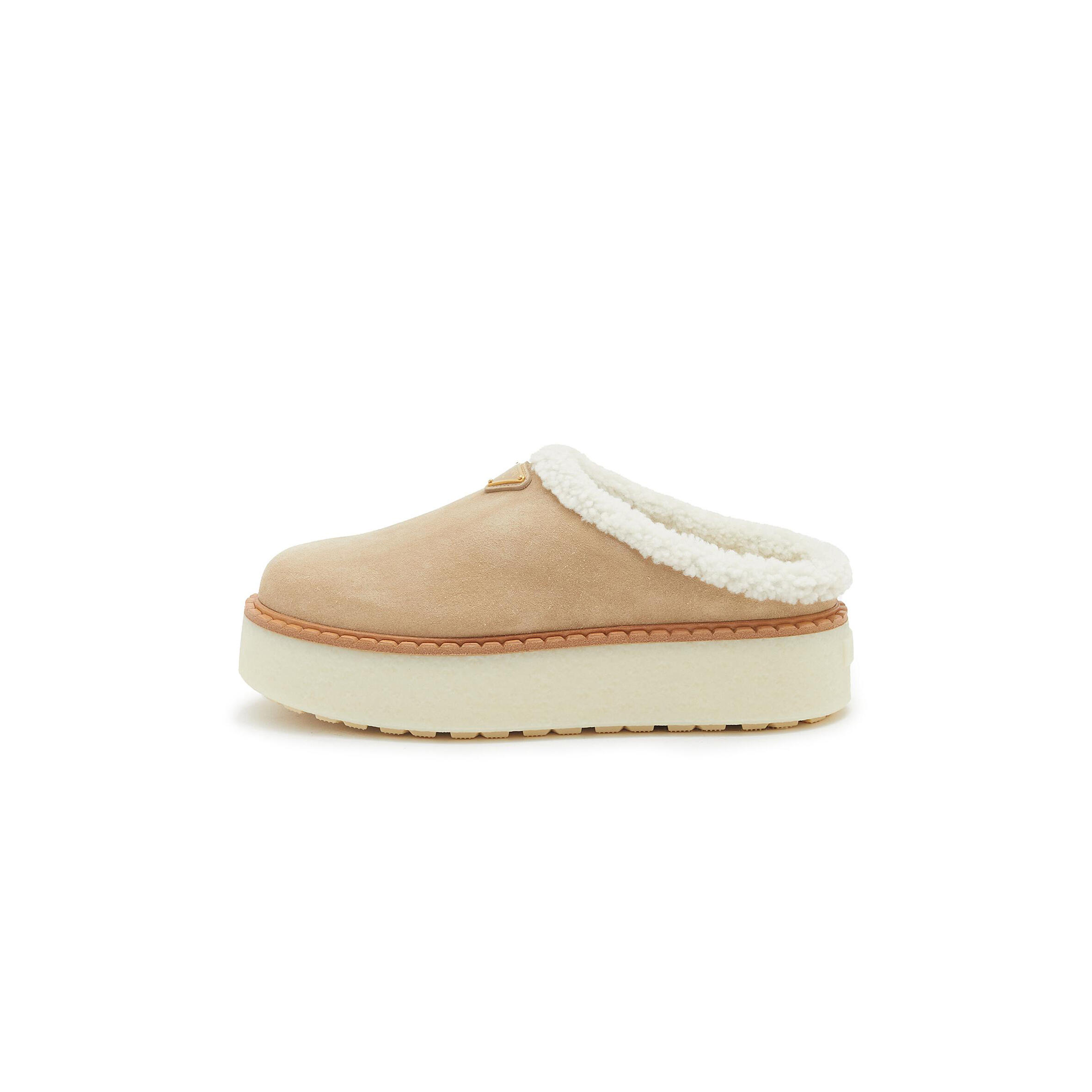 Pra*a suede shearling slippers 1s715n